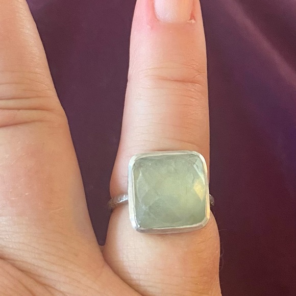 NWB Faceted Green Chalcedony in Sterling Silver Ring Size 6 - Picture 4 of 4